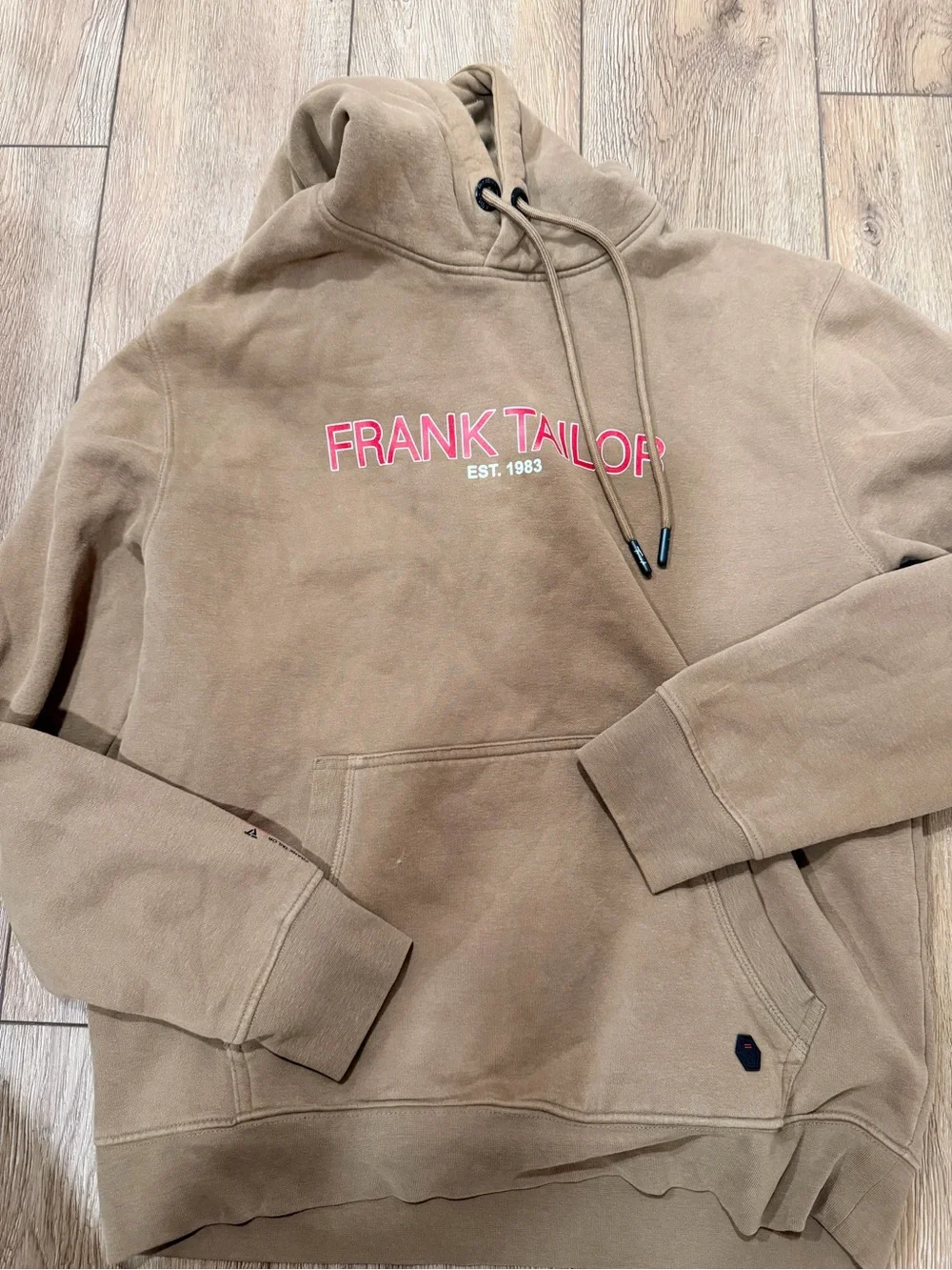 Frank Taylor Brown Crewneck Hoodie with Pink Logo 0439